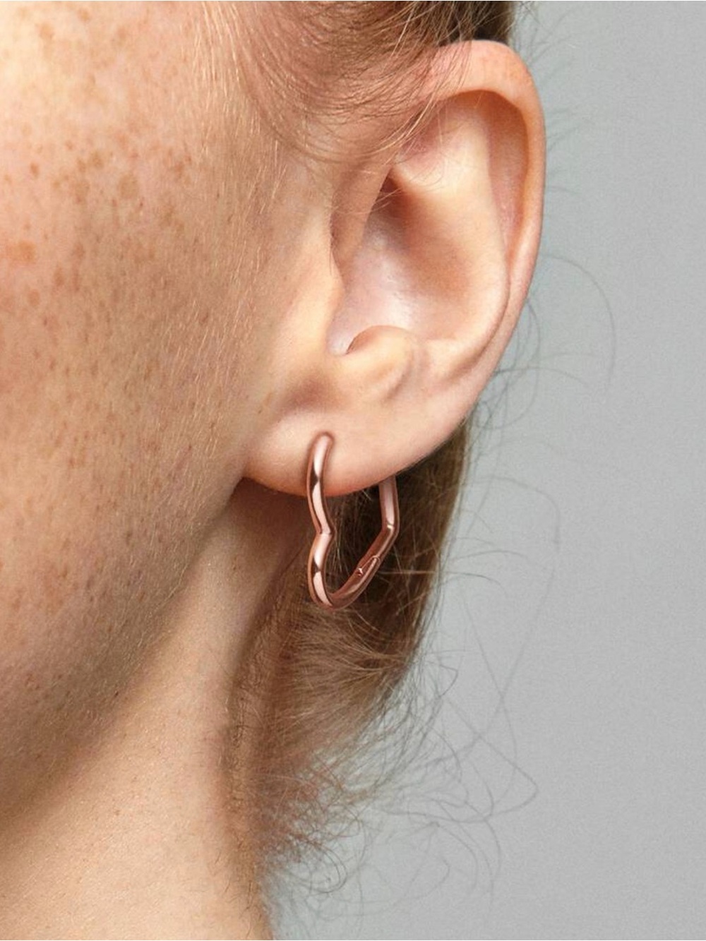 Pandora Rose Gold Heart Hoop Earrings